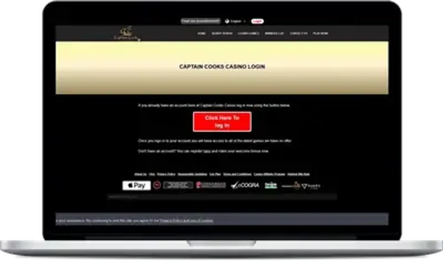 The CaptainCooks game library on a laptop